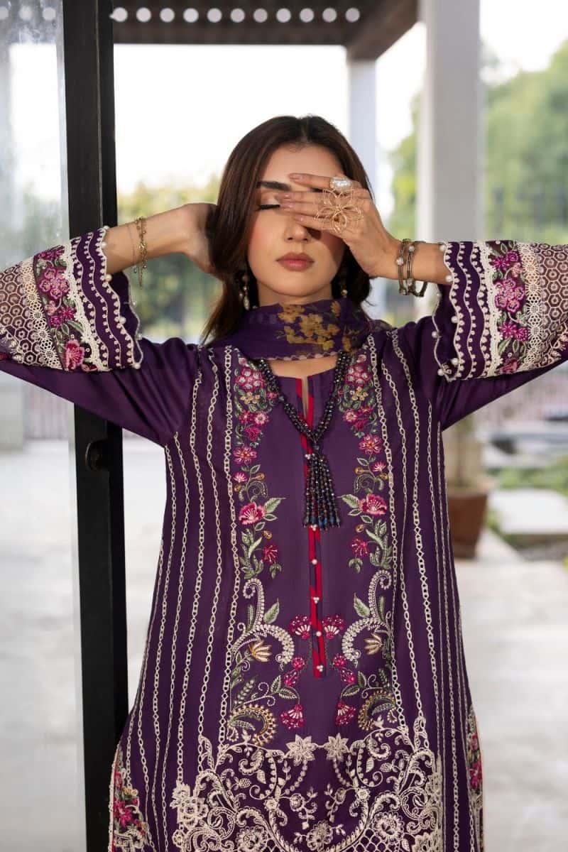 Embroidered Cambric 2 Piece Unstitched Suit - alternate view
