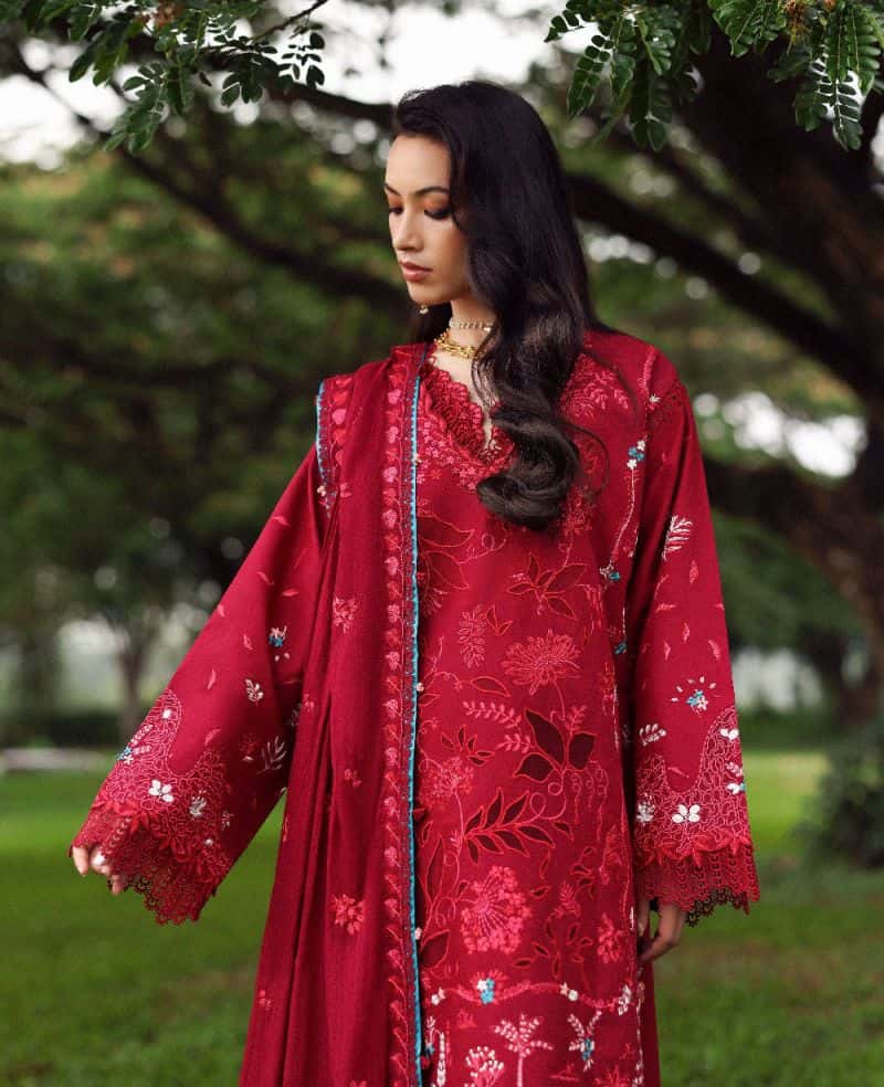 Embroidered Cambric 1 Piece Unstitched Suit - alternate view