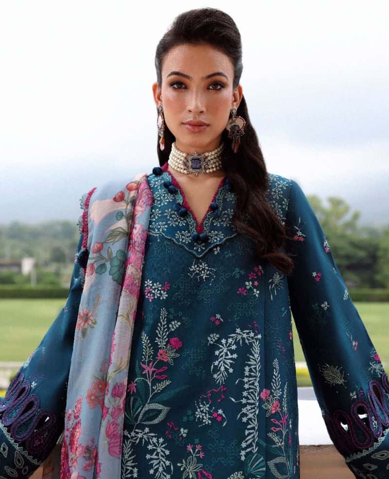 Embroidered Cambric 1 Piece Unstitched Suit - alternate view