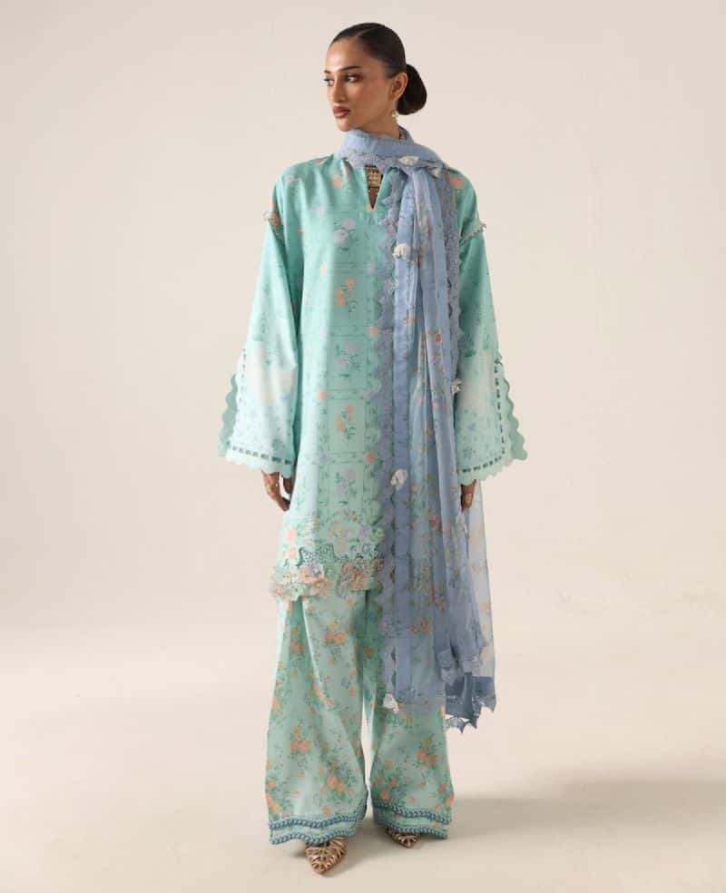 Printed Cambric 1 Piece Unstitched Suit - alternate view