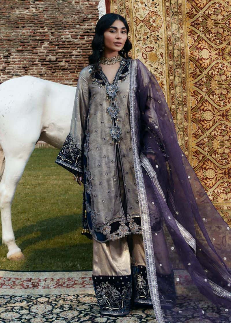 Embroidered Organza 2 Piece Unstitched Suit - alternate view
