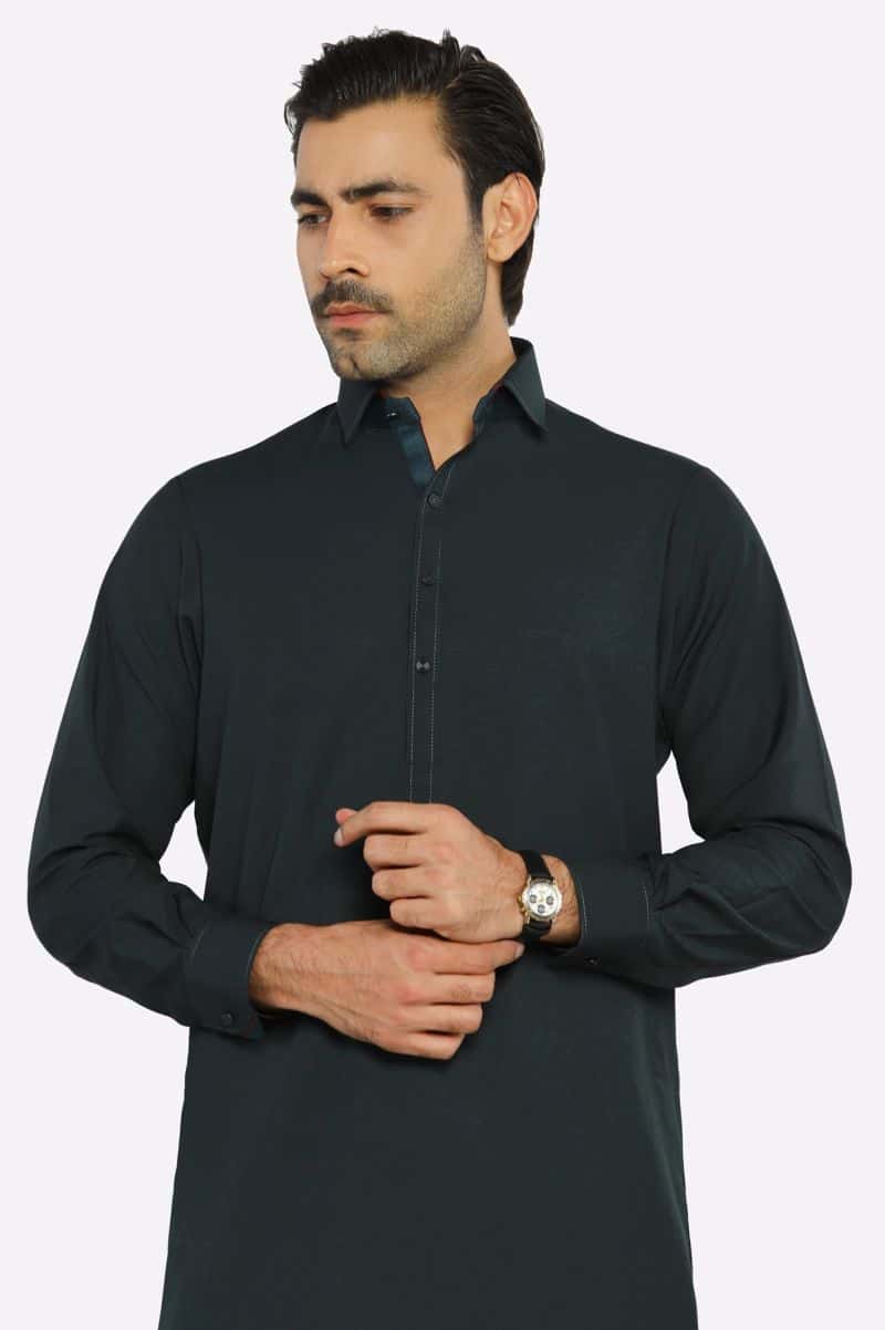 Dark Grey Wash & Wear Shalwar Kameez