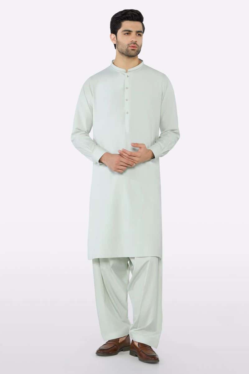 Light Green Wash & Wear Shalwar Kameez - alternate view