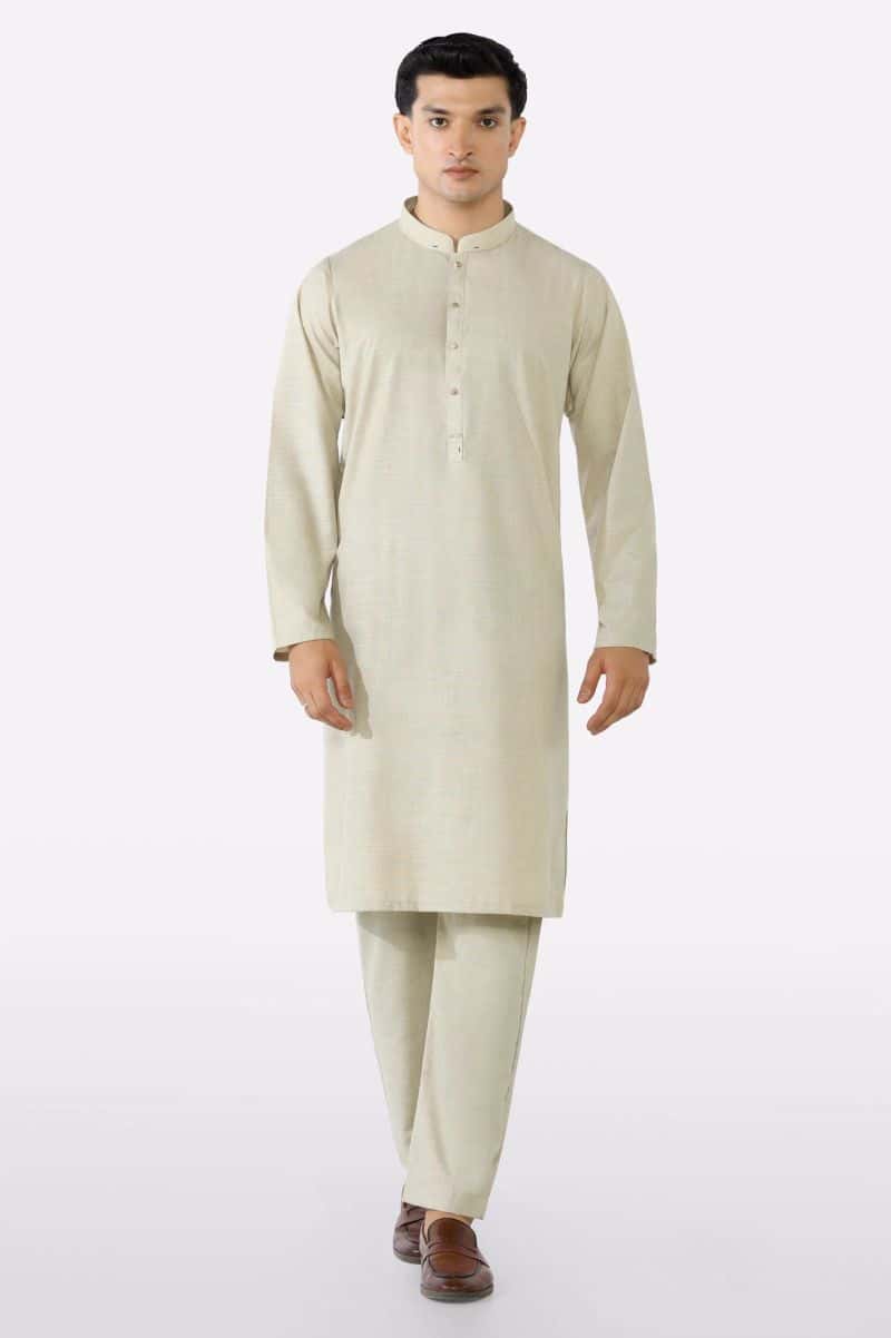 Fawn Wash & Wear Kurta Pajama - alternate view