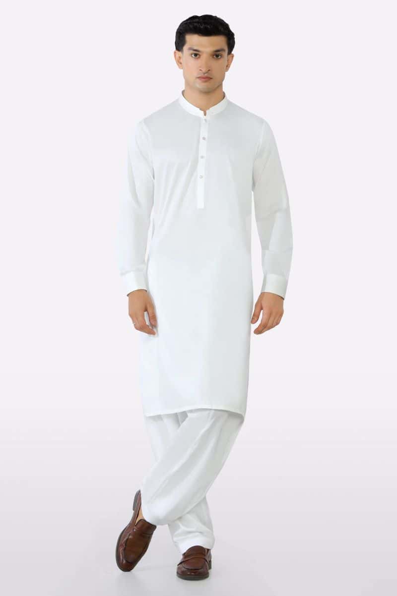 Off White Cotton Shalwar Kameez - alternate view