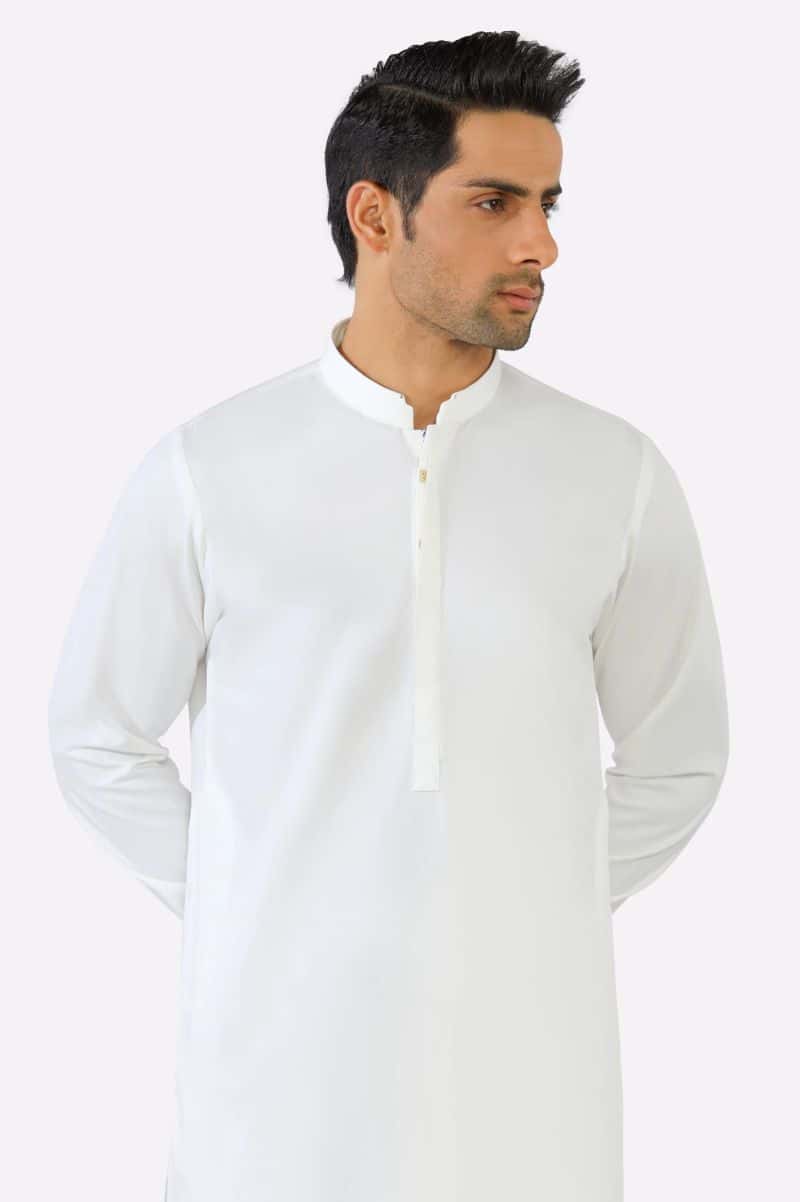 Off White Wash & Wear Shalwar Kameez