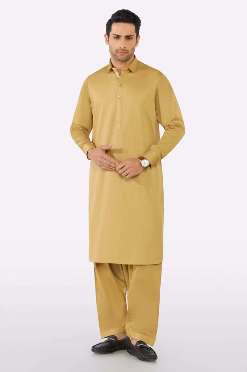Mustard Cotton Shalwar Kameez - alternate view