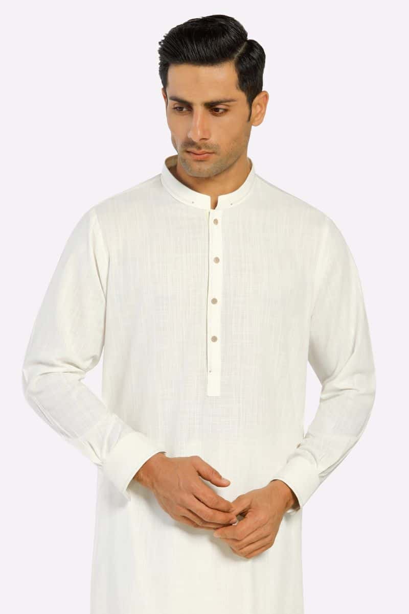 Off White Wash & Wear Shalwar Kameez