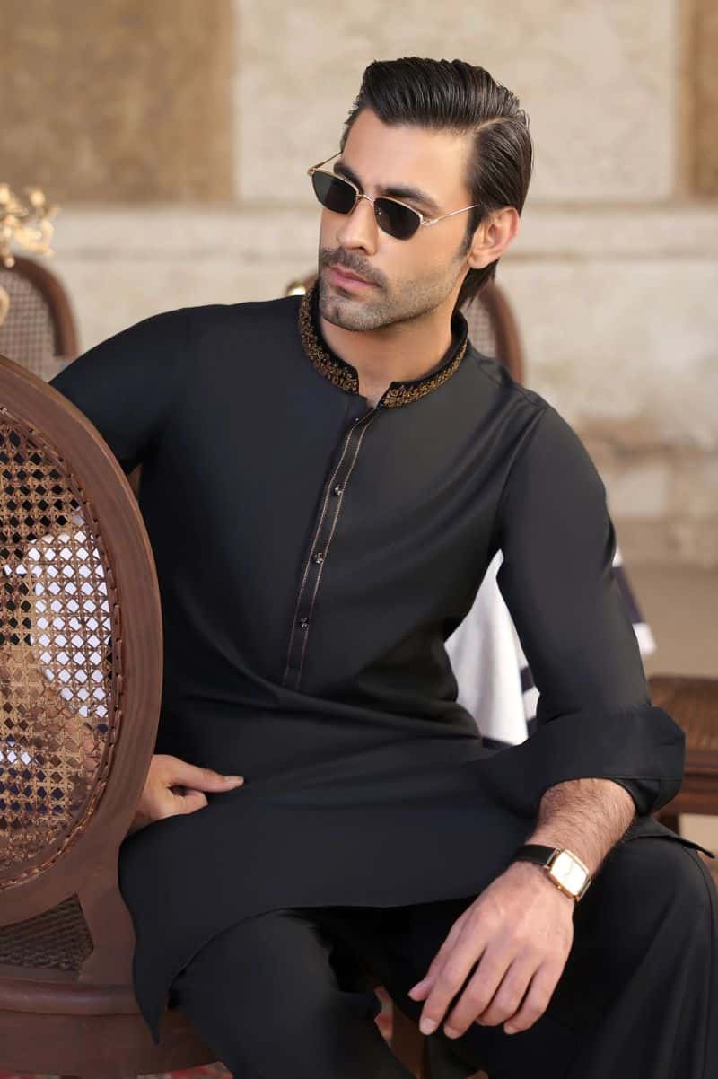 Black Wash & Wear Shalwar Kameez