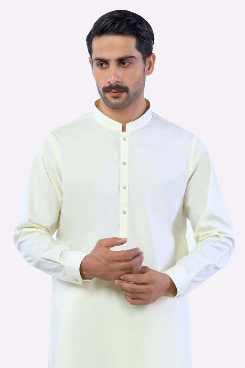 Cream Cotton Shalwar Kameez