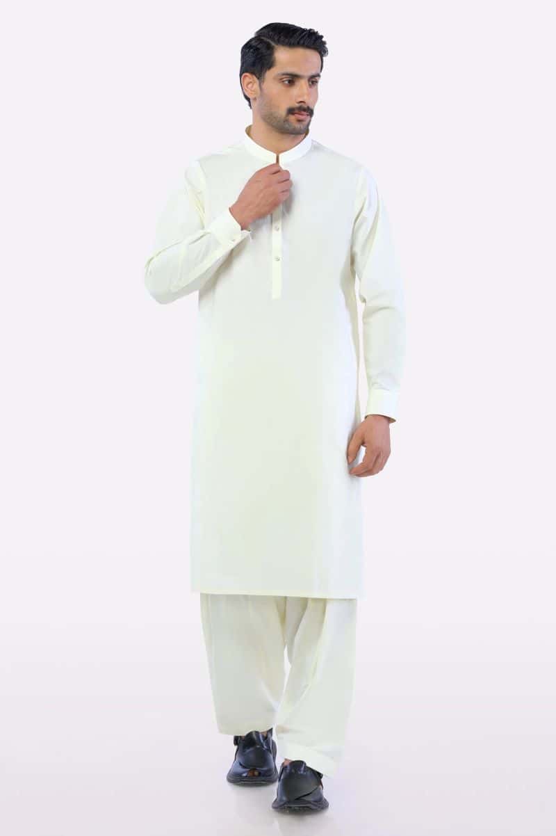 Cream Cotton Shalwar Kameez - alternate view