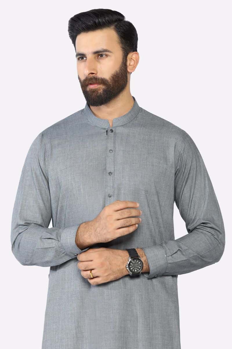 Gray Wash & Wear Shalwar Kameez