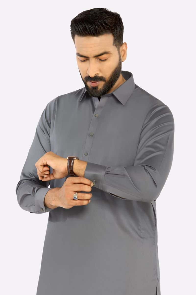 Grey Cotton Shalwar Kameez
