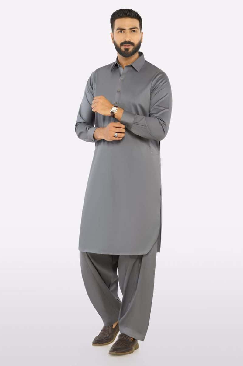 Grey Cotton Shalwar Kameez - alternate view