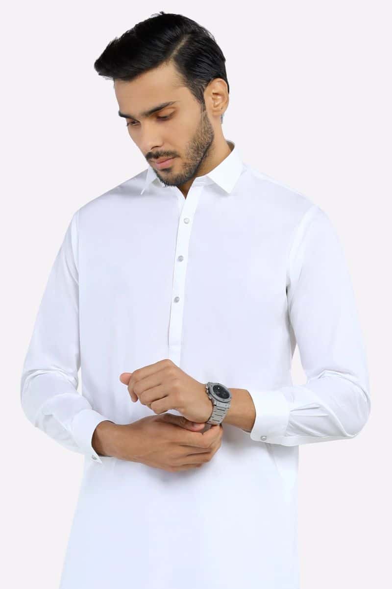 Off White Cotton Shalwar Kameez