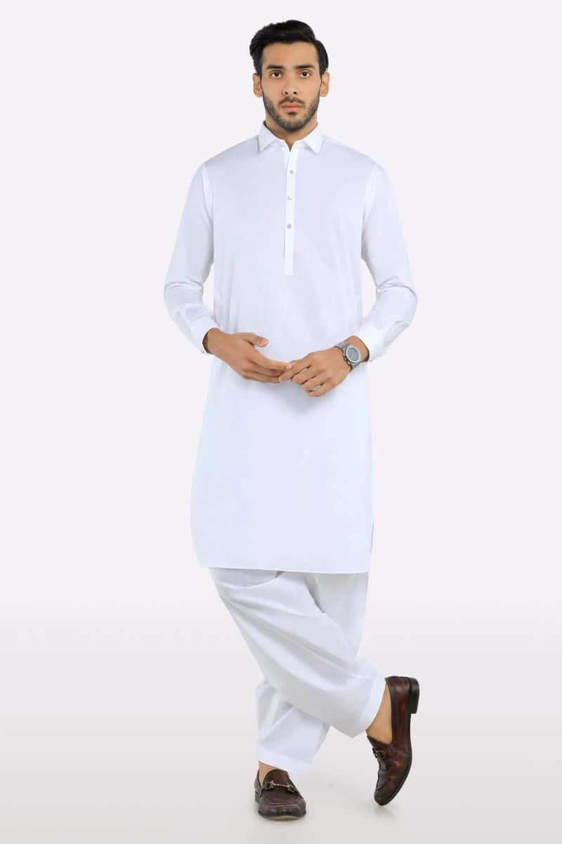 Off White Cotton Shalwar Kameez - alternate view
