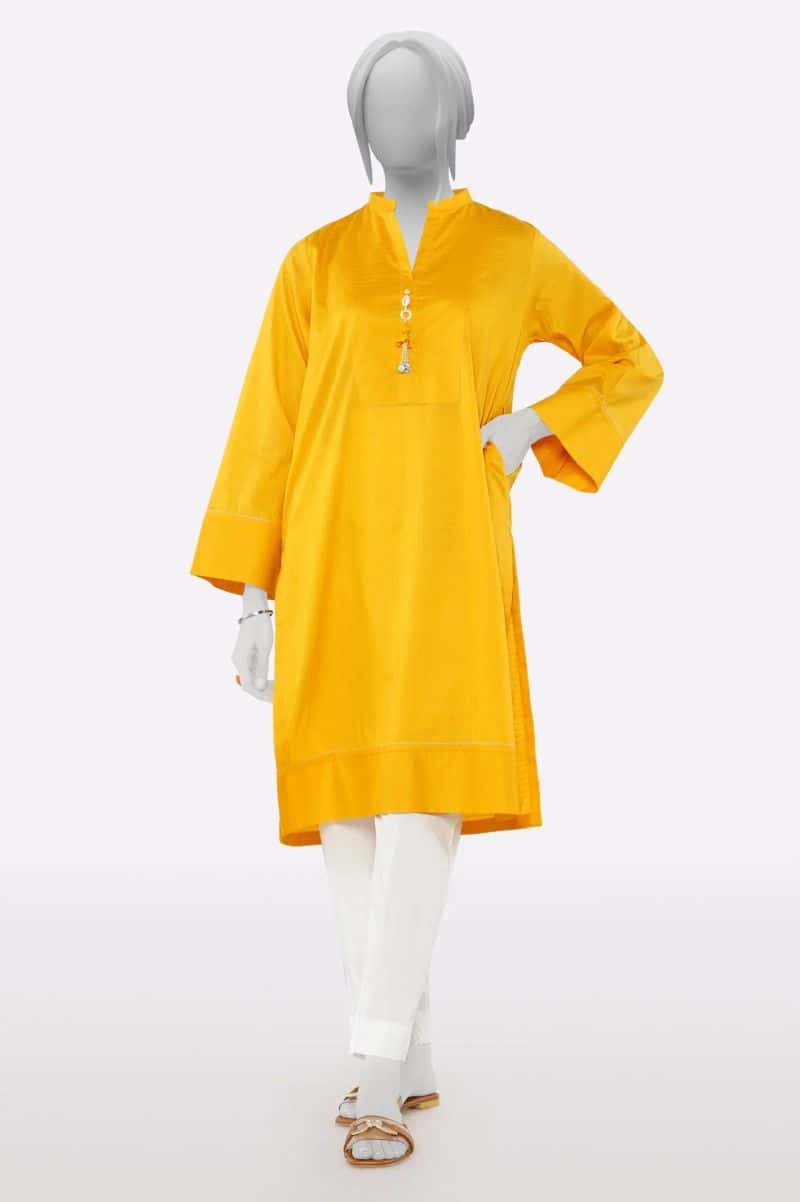 Dobby Yellow Stylised Kurti
