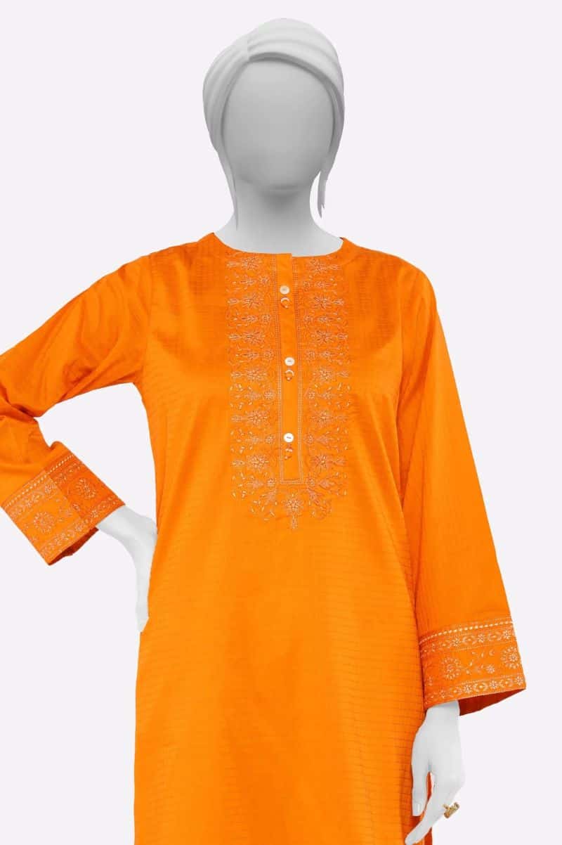 Orange Embroidered Kurti - alternate view