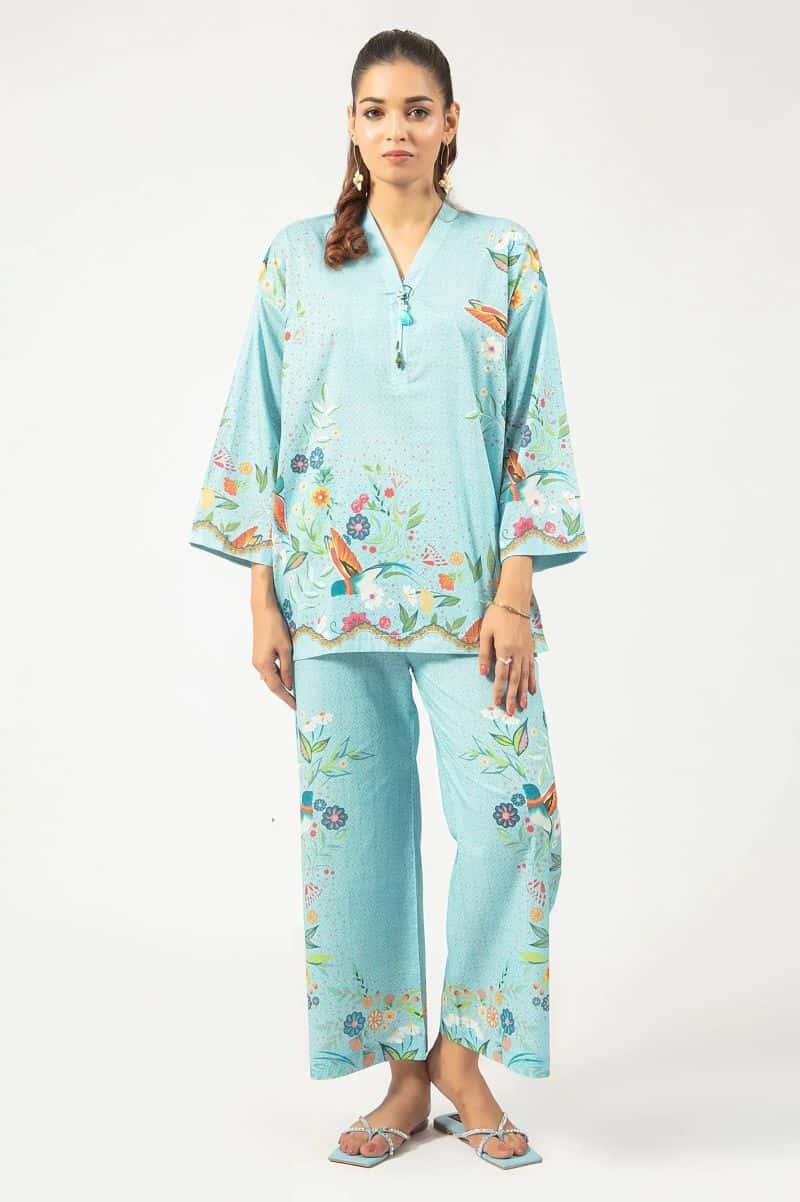 Cotton Blue Printed 2PC