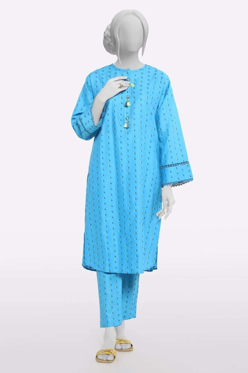 Jacquard Blue Stylised 2PC