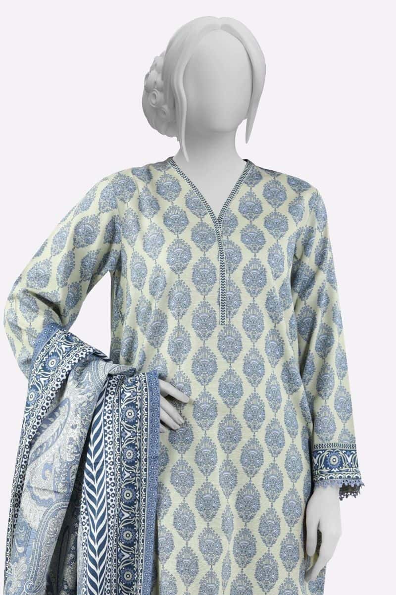 Khaddar Beige Printed 3PC - alternate view