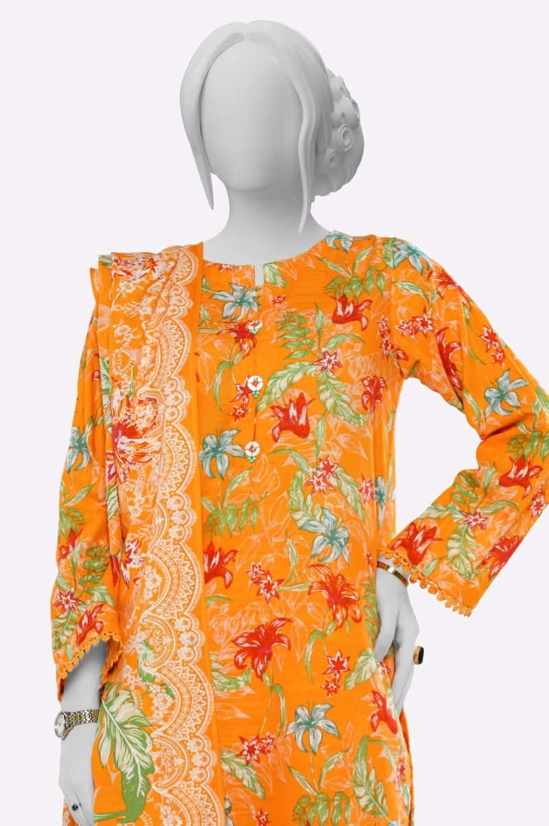 Orange Printed 3PC - alternate view