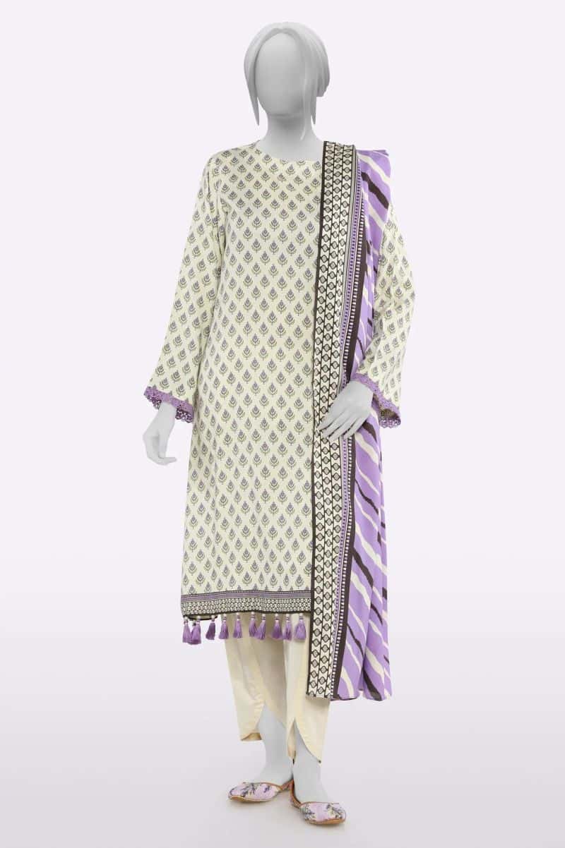 Printed Unstitched 3PC