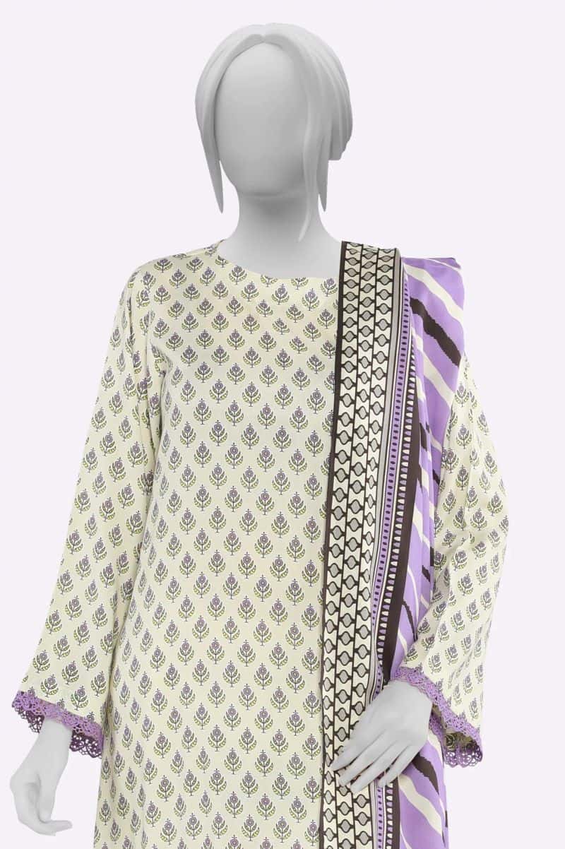 Printed Unstitched 3PC - alternate view