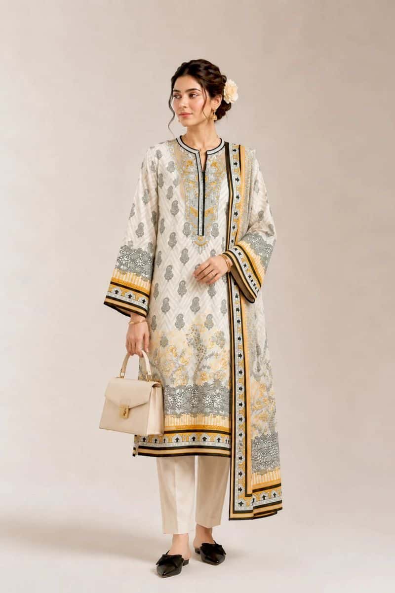 Printed Unstitched 3PC