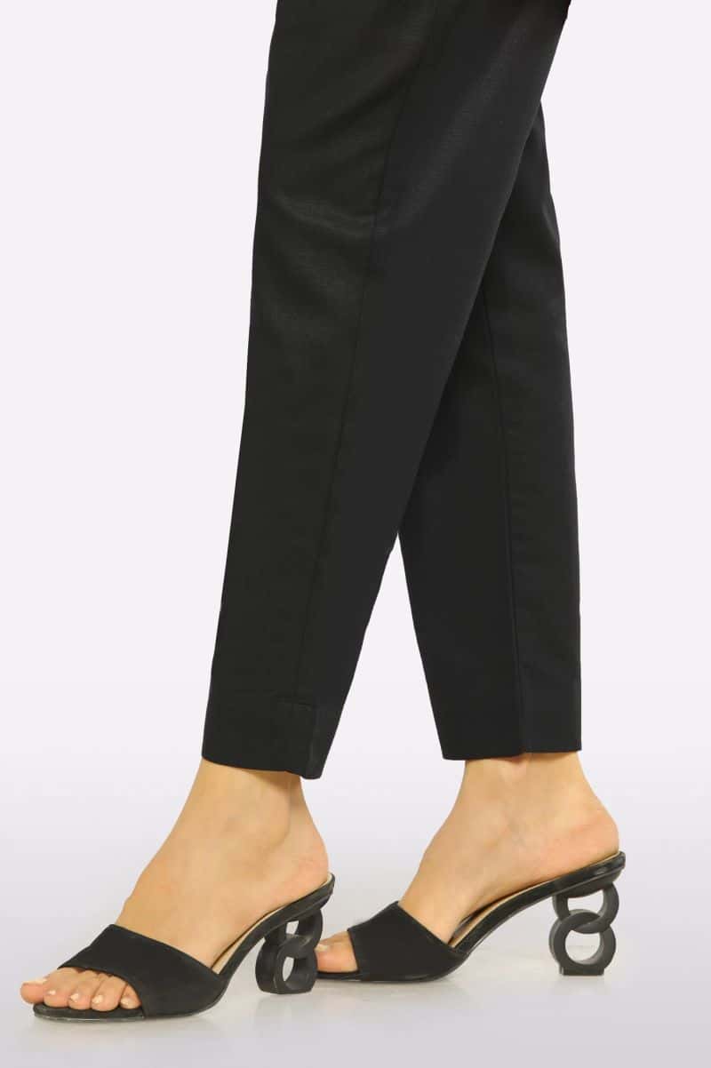 Khaddar Black Plain Trouser - alternate view