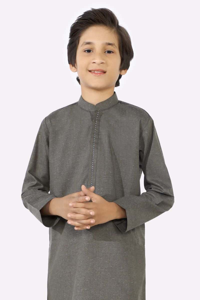 Dark Green Boys Kameez Shalwar - alternate view