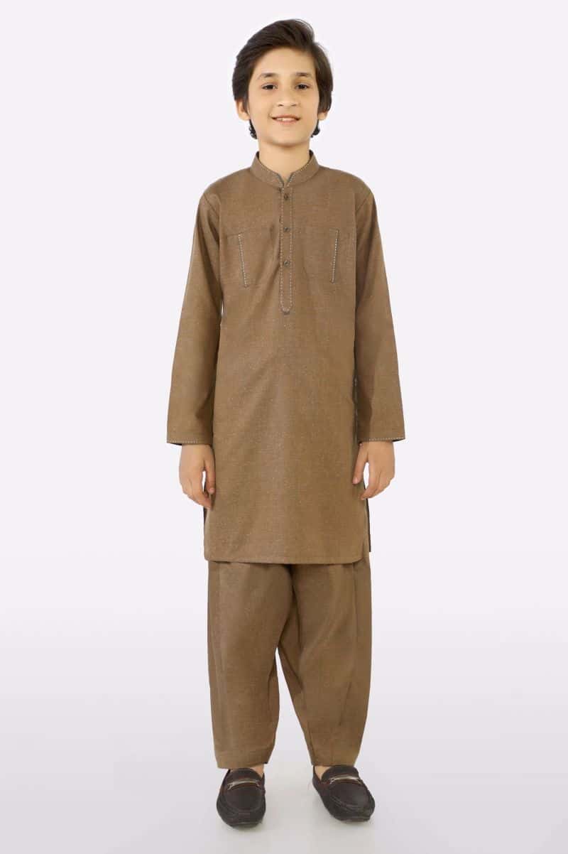 Light Brown Boys Kameez Shalwar