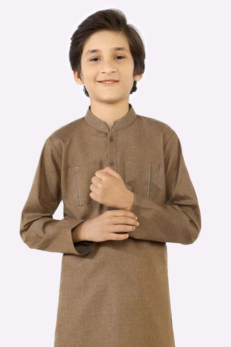 Light Brown Boys Kameez Shalwar - alternate view