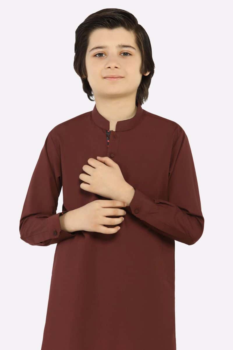 Maroon Boys Kurta Pajama - alternate view