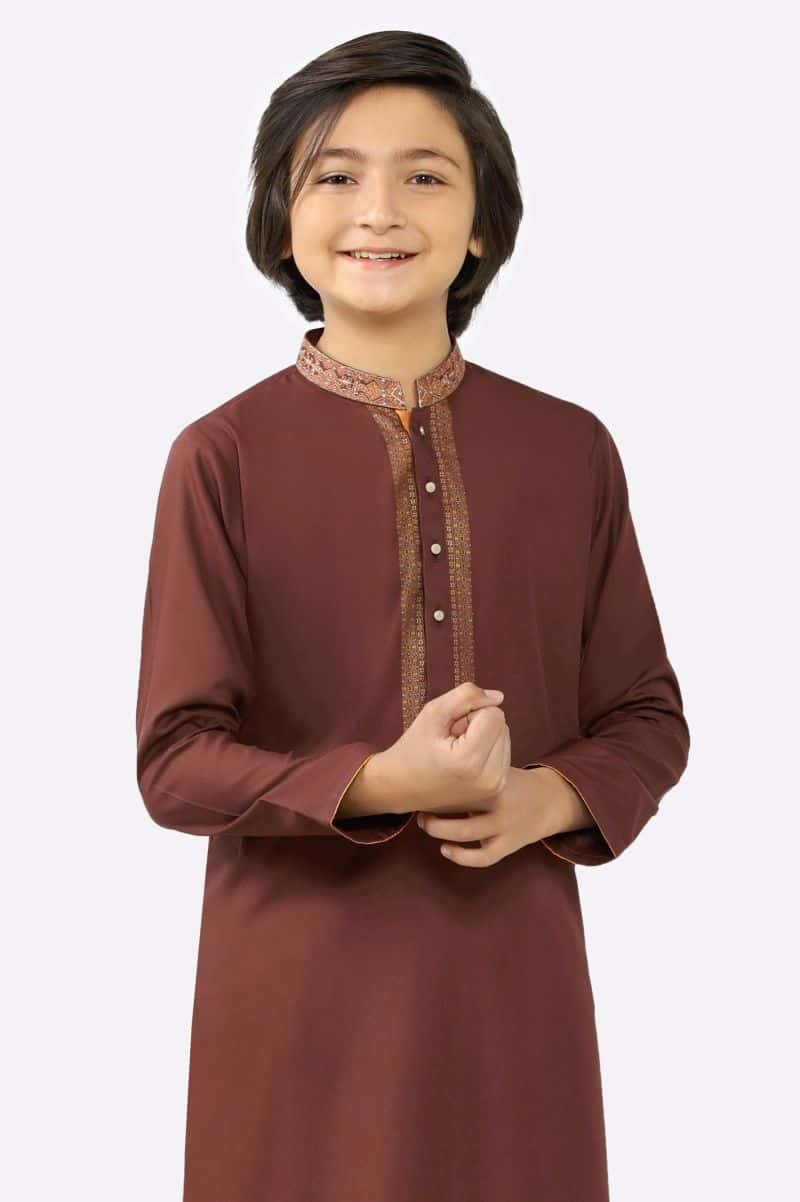 Maroon Boys Kurta Pajama - alternate view