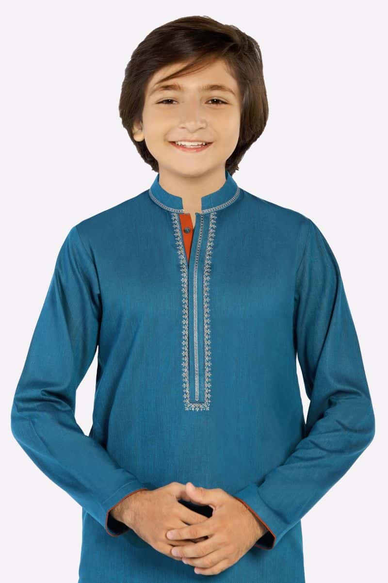 Blue Teens Kurta Pajama - alternate view