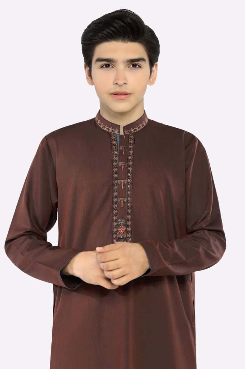 Maroon Teens Kurta Pajama - alternate view
