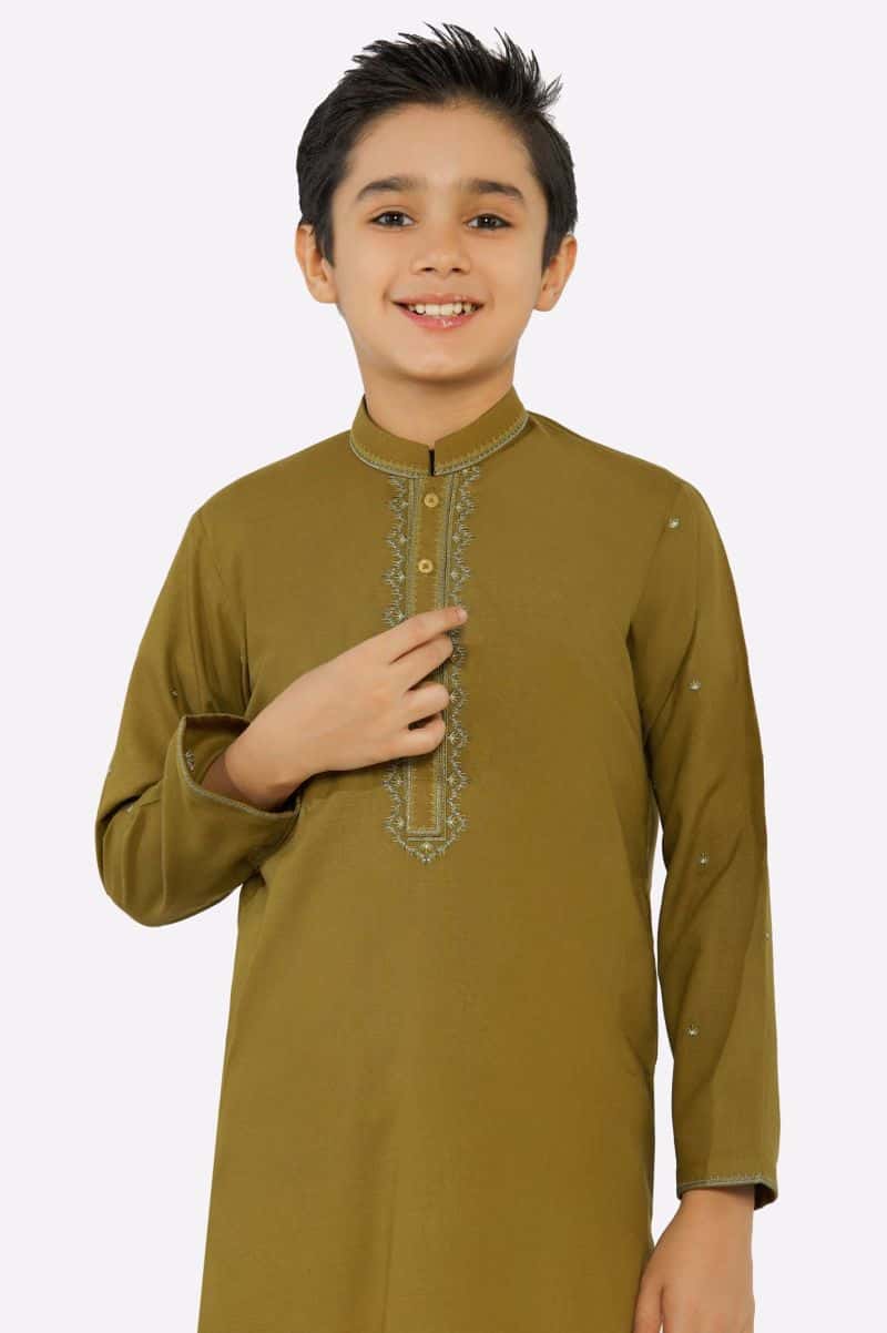 Olive Boys Kurta Pajama - alternate view