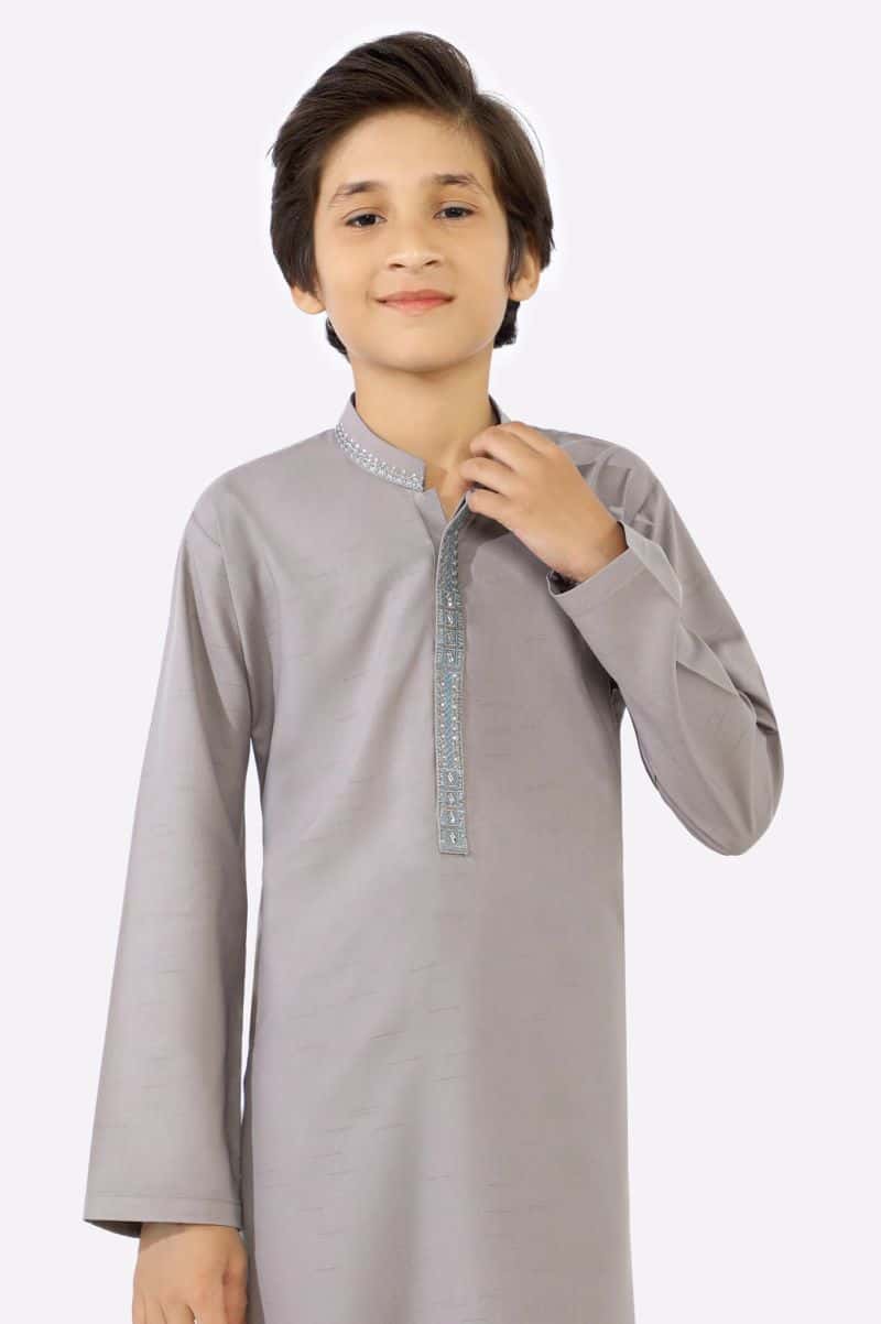 Light Grey Boys Kurta Pajama - alternate view