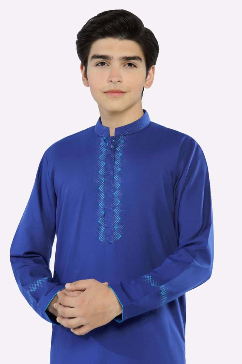 Royal Blue Teens Kurta Pajama - alternate view