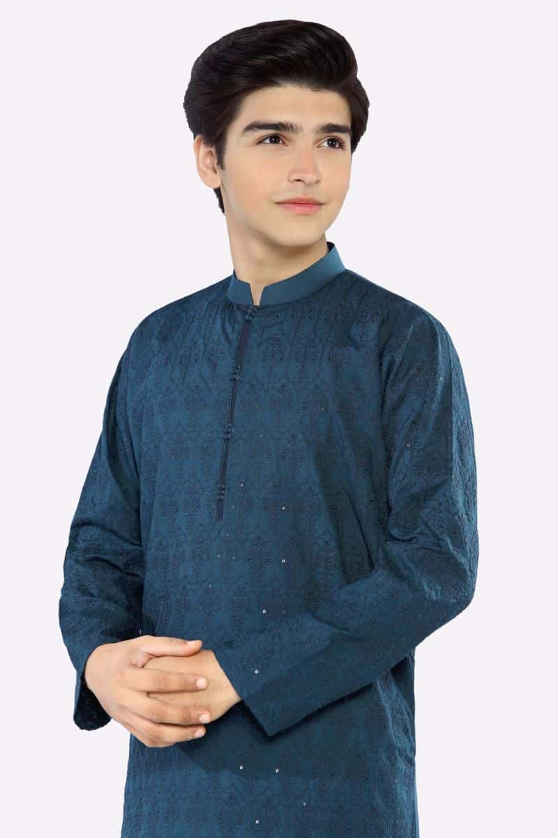 Blue Teens Kurta Pajama - alternate view