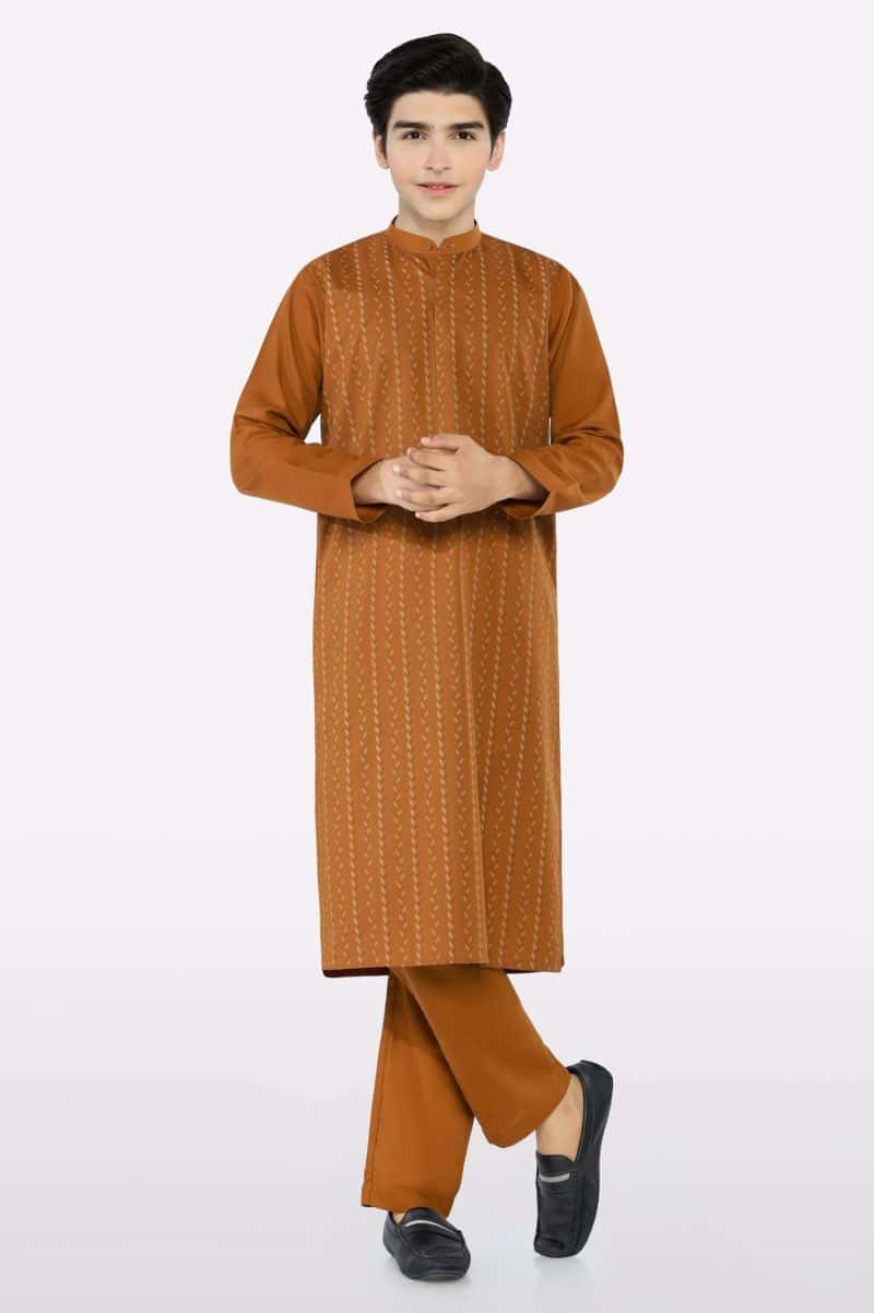 Rust Teens Kurta Pajama