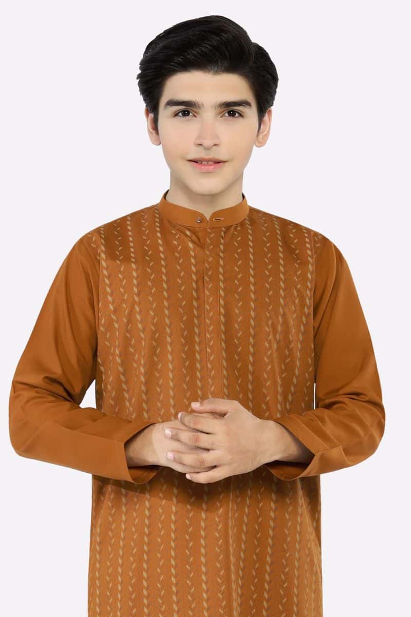 Rust Teens Kurta Pajama - alternate view