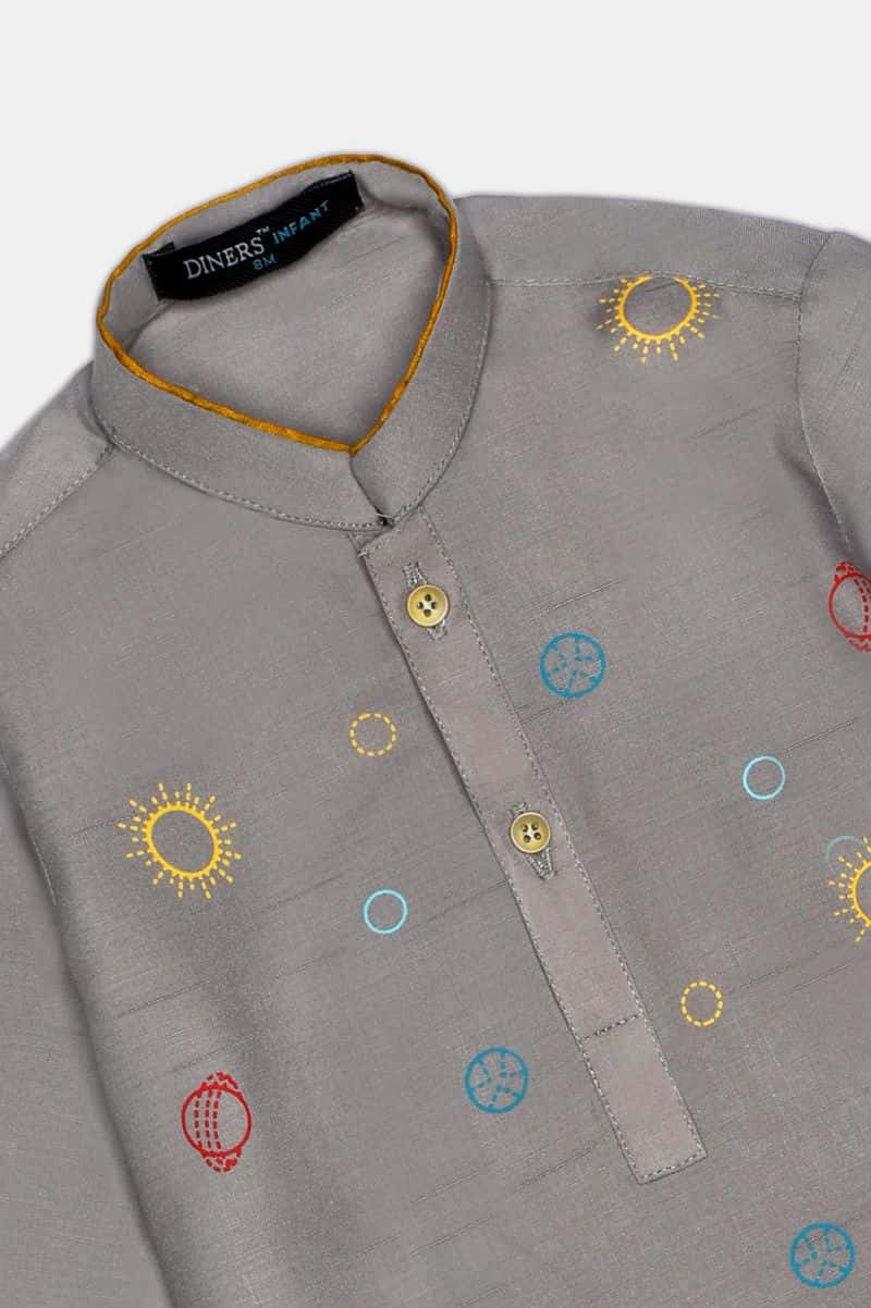 Light Grey Infant Kurta Shalwar - alternate view