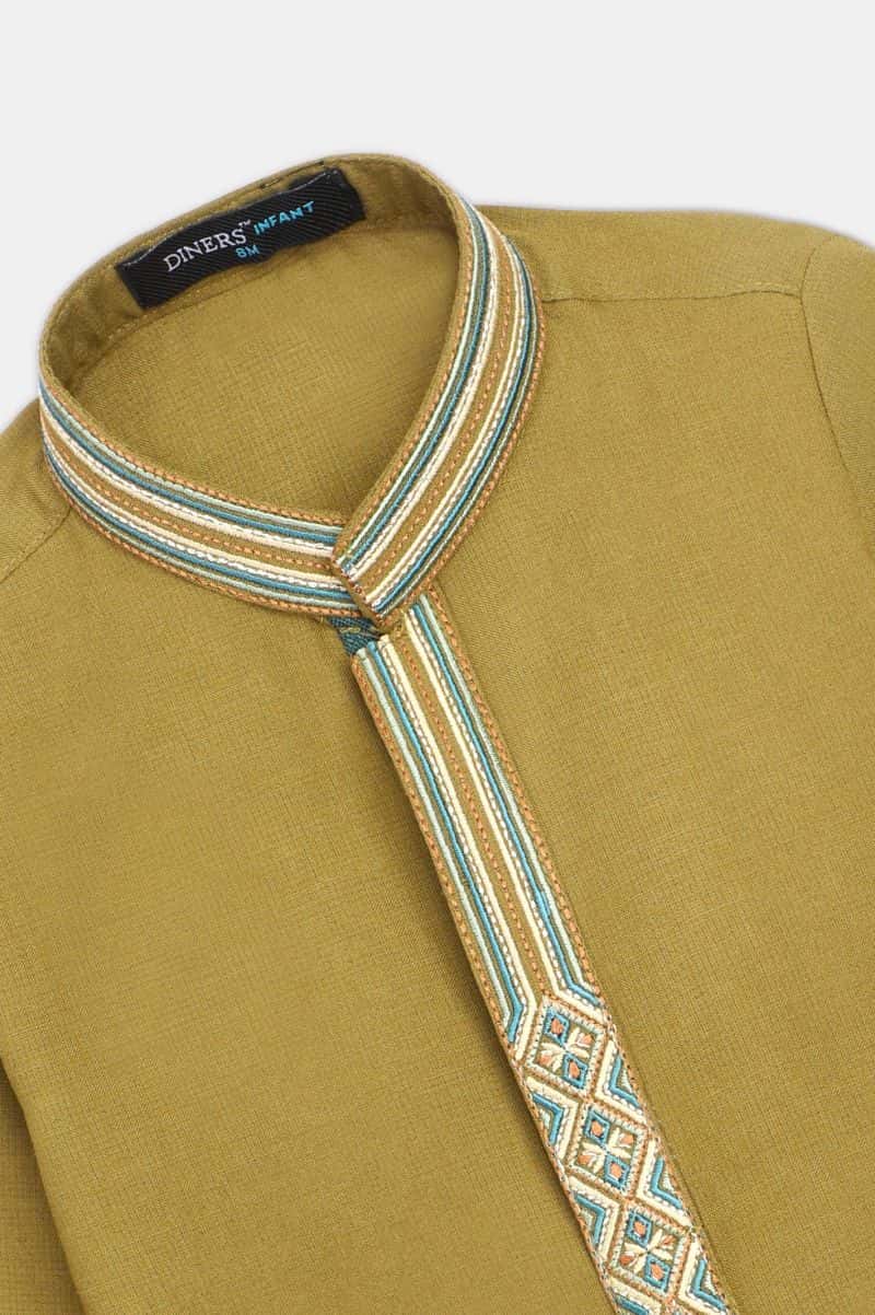 Olive Infant Kurta Shalwar - alternate view