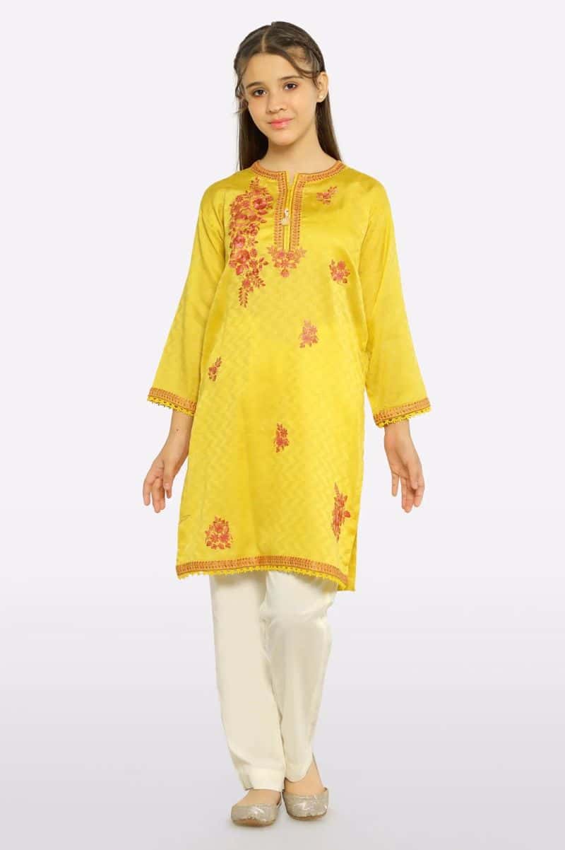 Embroidered Girls Kurti - alternate view