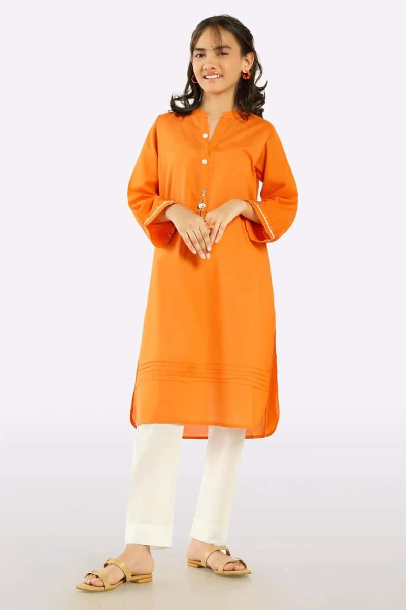 Orange Stylised Teens Kurti