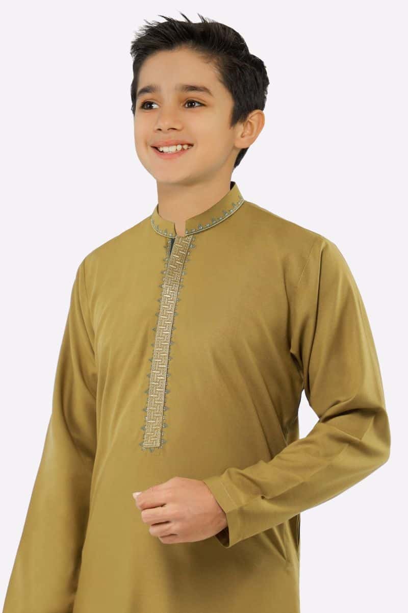 Olive Teens Kurta Pajama - alternate view
