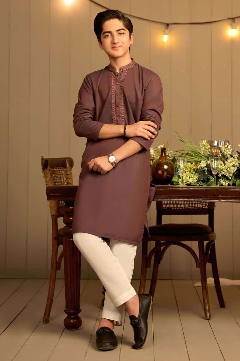 Purple Teens Kurta Pajama