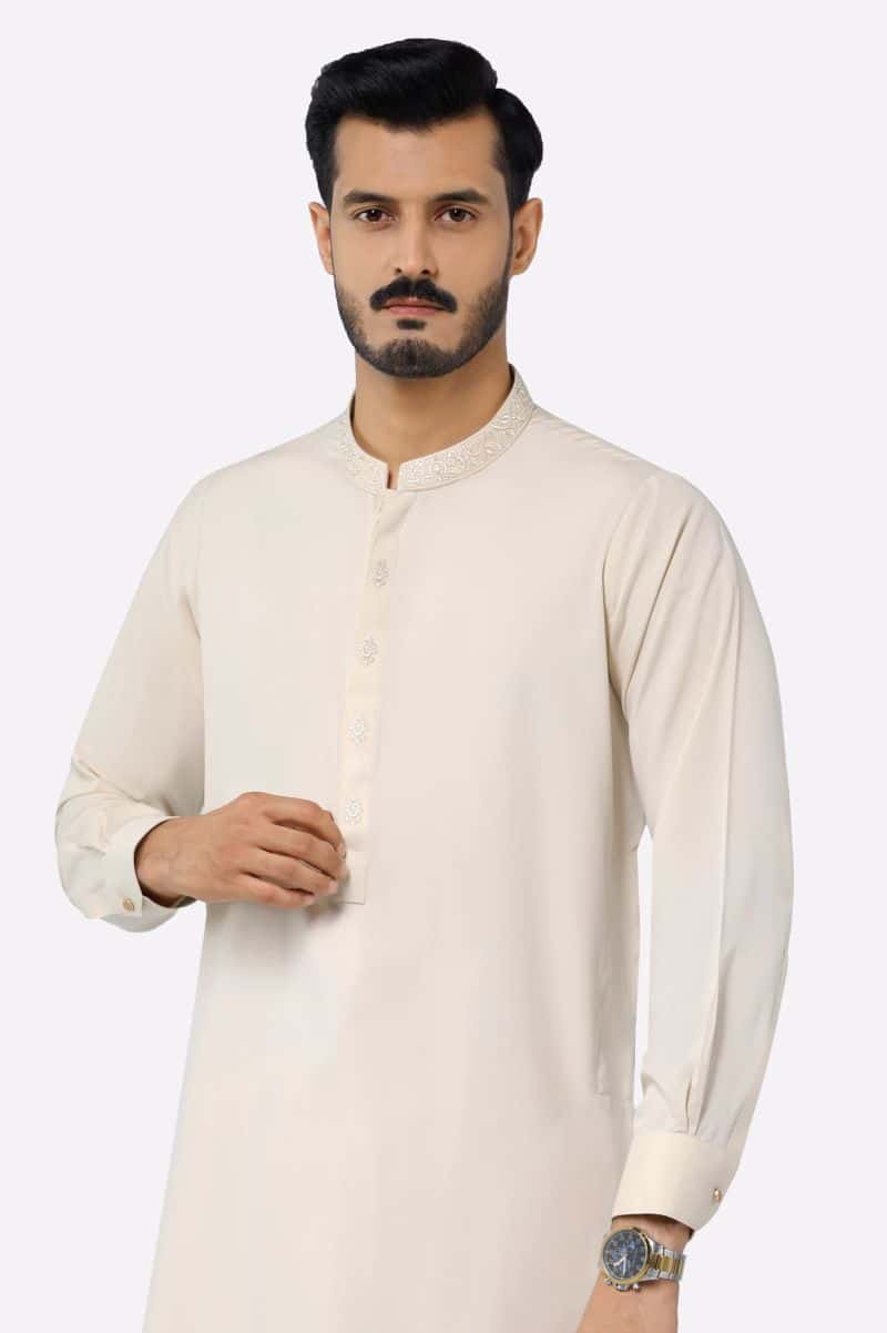 Fawn Wash & Wear Shalwar Kameez